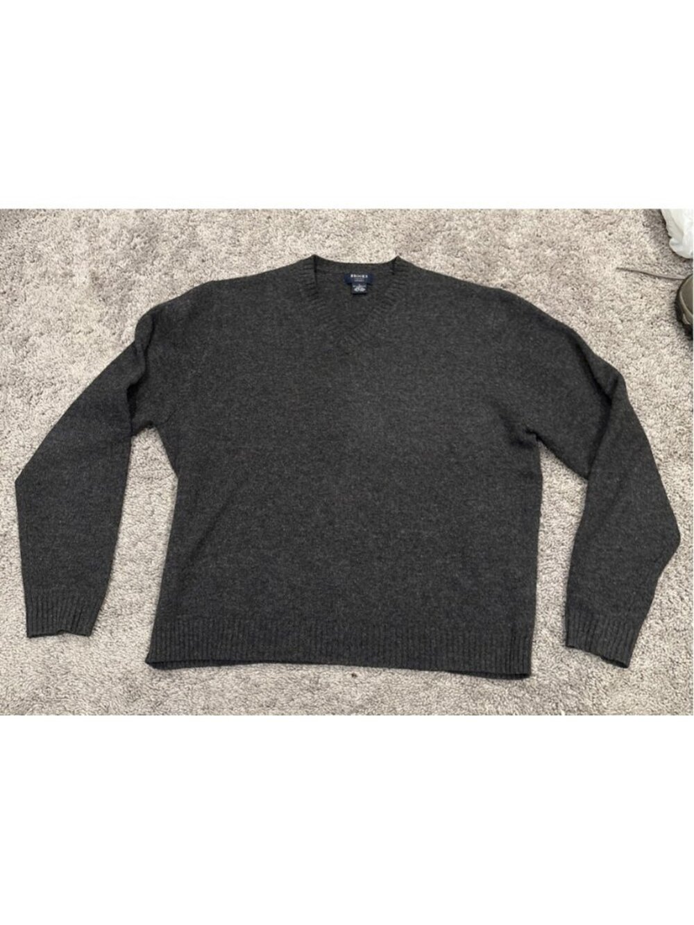 Vintage 100% lambs wool Gray old money Brooks sport sweater Size Large